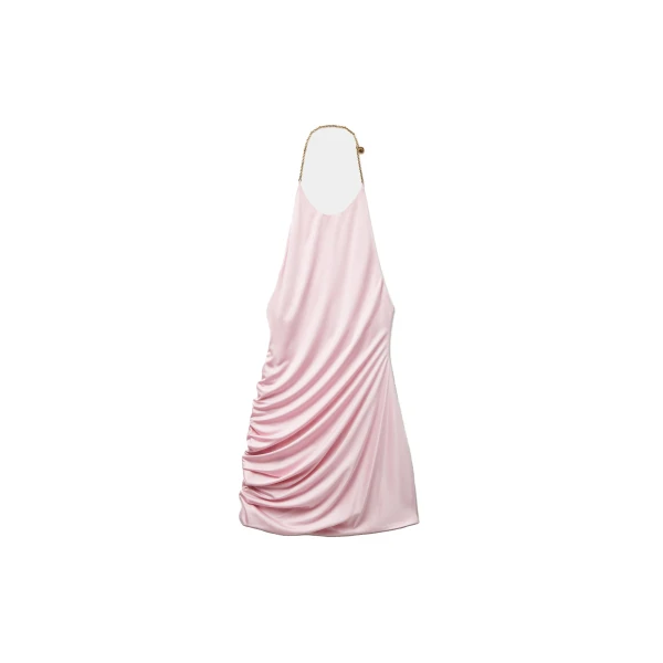 Viscose-Jersey Draped Mini Dress in Light Pink
