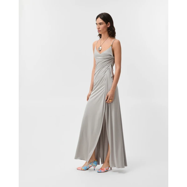 Versace Viscose-Jersey Gown in Grey, view 2 | Evening Gowns