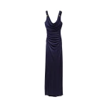 Versace Viscose-Jersey Gown in Navy | Evening Gowns | Coveti