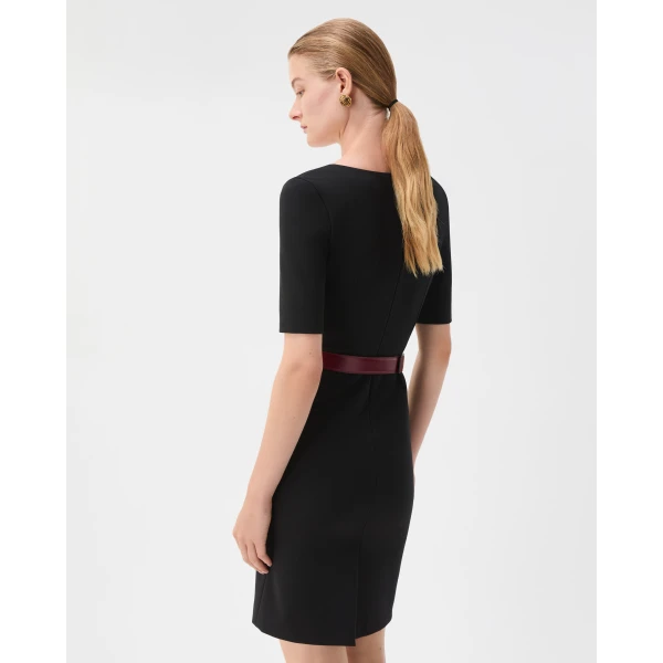 Versace Viscose-Jersey Midi Dress in Black, view 3 | Midi Dresses