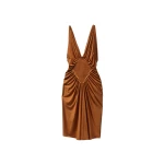 Versace Viscose-Jersey Midi Dress in Brown | Midi Dresses | Coveti