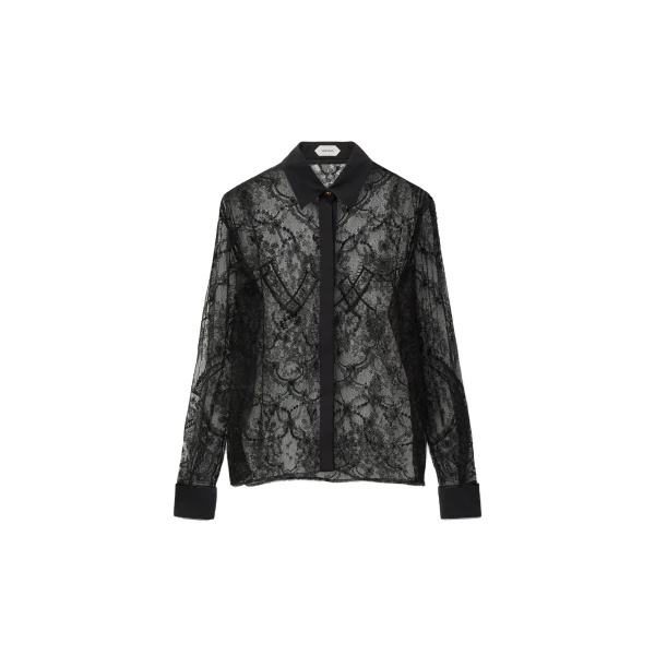 Viscose Lace Shirt in Black
