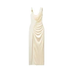 Versace Viscose Liquid Jersey Draped Gown in White | Evening Gowns | Coveti