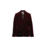 Versace Viscose Velvet Blazer in Burgundy | Blazers | Coveti