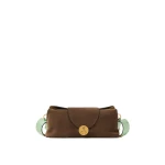 Versace Vivian Embellished Suede Clutch in Brown | Clutch Bags | Coveti