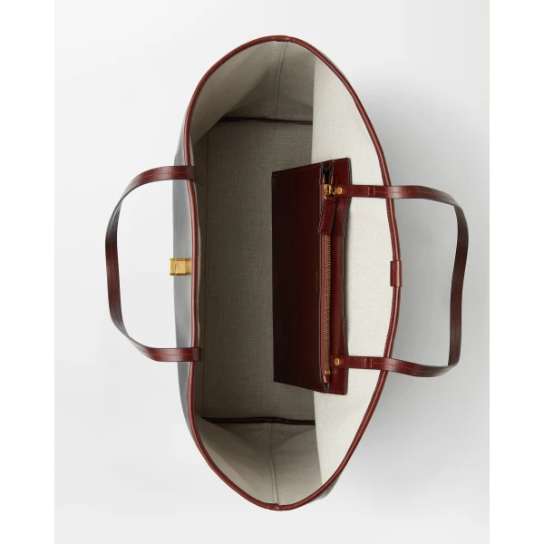 Versace Vivian Large Coated Canvas Tote in Black and Brown, view 4 | Totes & Top-Handle Bags