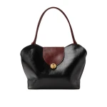 Versace Vivian Large Leather Shoulder Bag in Black and Brown | Shoulder & Crossbody Bags | Coveti