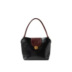 Versace Vivian Leather Shoulder Bag in Black and Brown | Shoulder & Crossbody Bags | Coveti