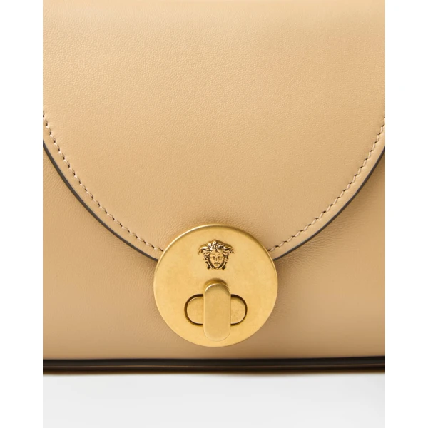 Versace Vivian Nappa Clutch in Brown, view 3 | Clutch Bags