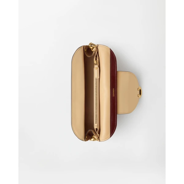 Versace Vivian Nappa Clutch in Brown, view 4 | Clutch Bags