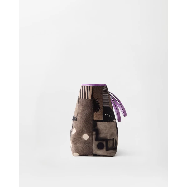 Versace Vivian Printed Large Canvas Tote in Lilac, view 2 | Totes & Top-Handle Bags