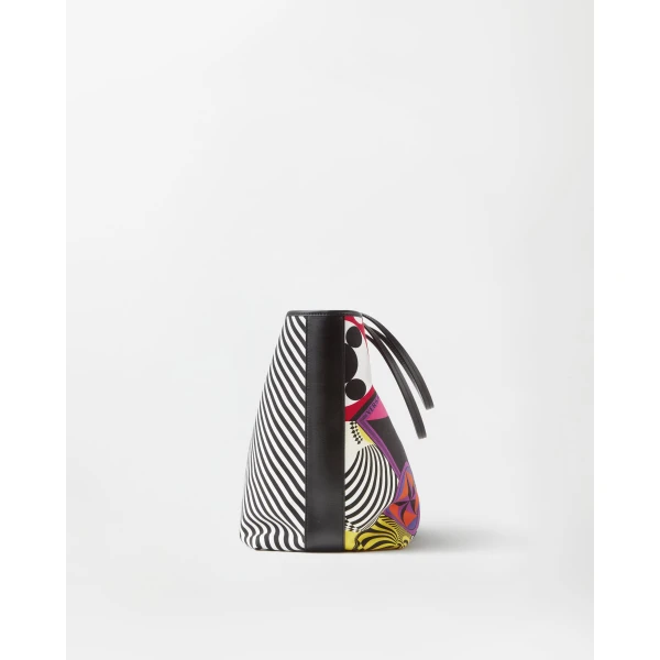 Versace Vivian Printed Large Canvas Tote in Multicolour, view 3 | Totes & Top-Handle Bags