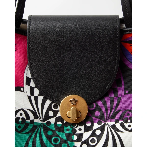 Versace Vivian Printed Large Canvas Tote in Multicolour, view 4 | Totes & Top-Handle Bags