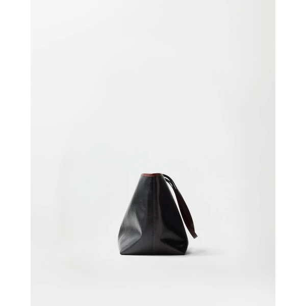 Versace Vivian Small Coated Canvas Tote in Black and Brown, view 3 | Totes & Top-Handle Bags