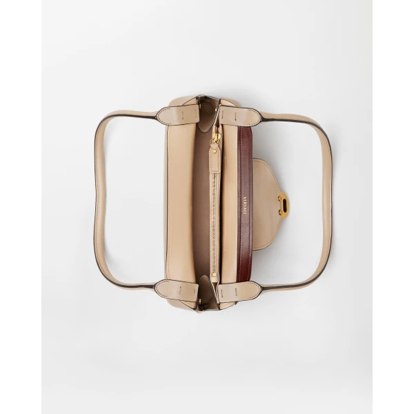 Versace Vivian Small Leather East/West Shoulder Bag in Beige, view 5 | Shoulder & Crossbody Bags