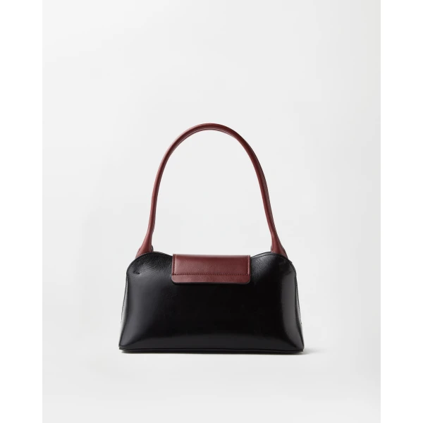 Versace Vivian Small Leather East/West Shoulder Bag in Black and Brown, view 5 | Shoulder & Crossbody Bags