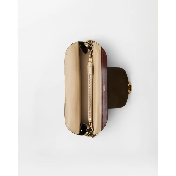 Versace Vivian Suede Clutch in Brown, view 5 | Clutch Bags