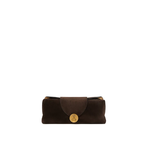Vivian Suede Clutch in Brown