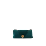 Versace Vivian Suede Clutch in Green | Clutch Bags | Coveti