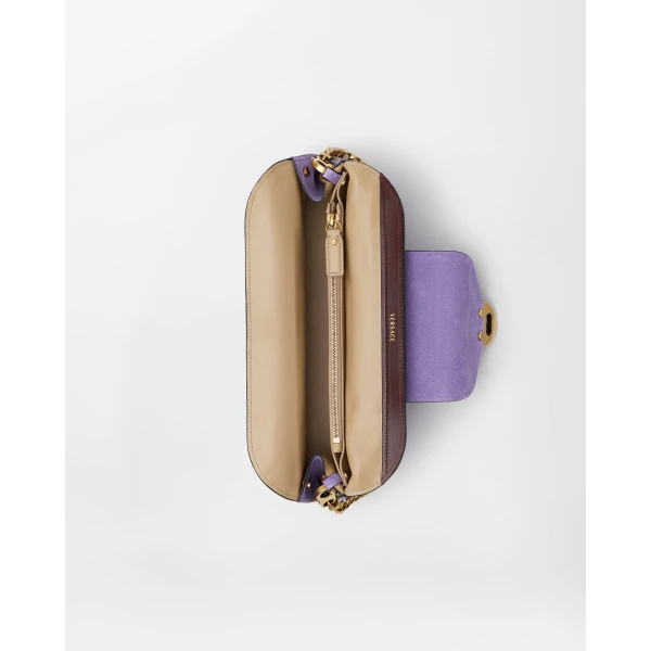 Versace Vivian Suede Clutch in Lilac, view 5 | Clutch Bags