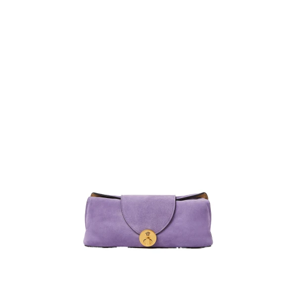 Vivian Suede Clutch in Lilac