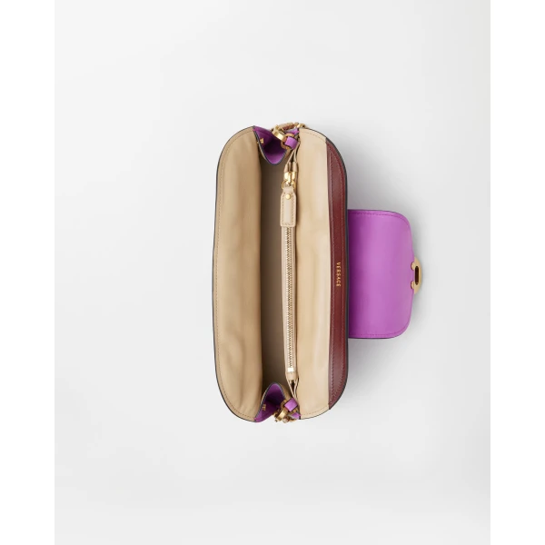 Versace Vivian Suede Clutch in Purple, view 5 | Clutch Bags