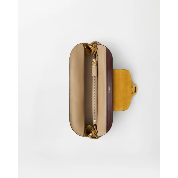 Versace Vivian Suede Clutch in Yellow, view 5 | Clutch Bags