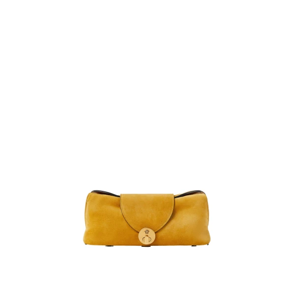Vivian Suede Clutch in Yellow