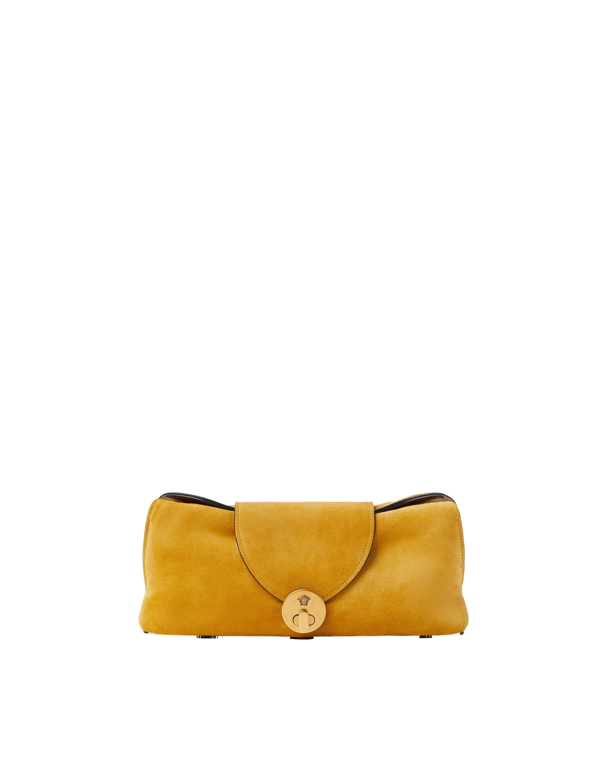 Versace Vivian Suede Clutch in Yellow Versace Vivian Suede Clutch in Yellow | Clutch Bags | Coveti