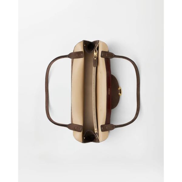Versace Vivian Suede East/West Shoulder Bag in Brown, view 5 | Shoulder & Crossbody Bags