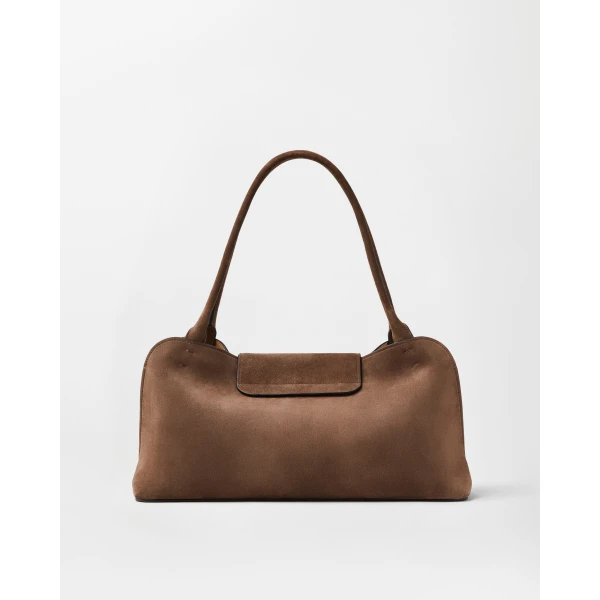 Versace Vivian Suede East/West Shoulder Bag in Brown, view 6 | Shoulder & Crossbody Bags