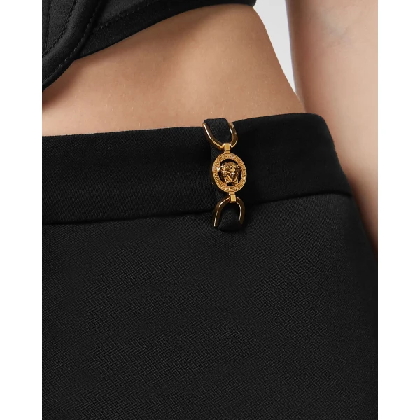 Versace Wool-Blend Formal Pants in Black, view 3 | Tailored pants