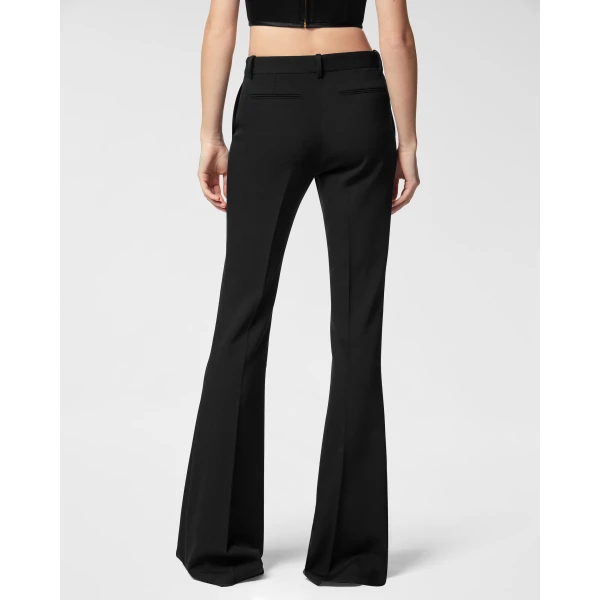 Versace Wool-Blend Formal Pants in Black, view 5 | Tailored pants