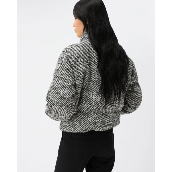 Versace Wool Bouclé Padded Jacket in Grey, view 3 | Jackets