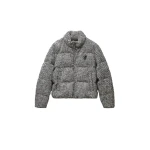 Versace Wool Bouclé Padded Jacket in Grey | Jackets | Coveti