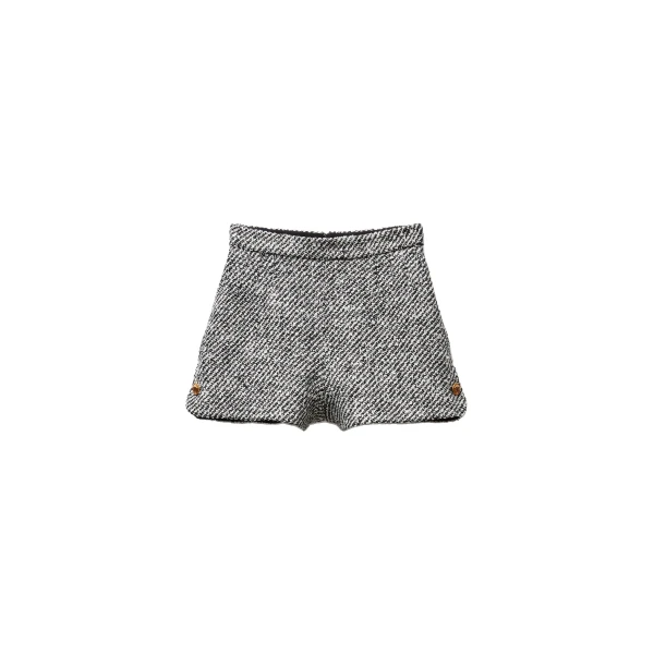 Versace Wool Bouclé Shorts in Grey | Shorts | Coveti