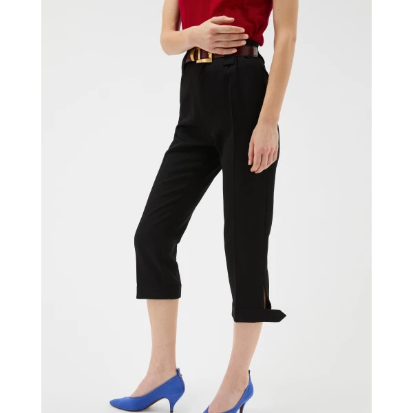 Versace Wool Capri Pants in Black, view 4 | Tailored pants