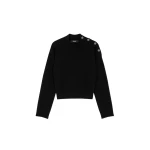 Versace Wool-Cashmere Knit Boxy Sweater in Black | Sweaters | Coveti