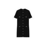 Versace Wool-Cashmere Knit Shirt Dress in Black | Dresses | Coveti