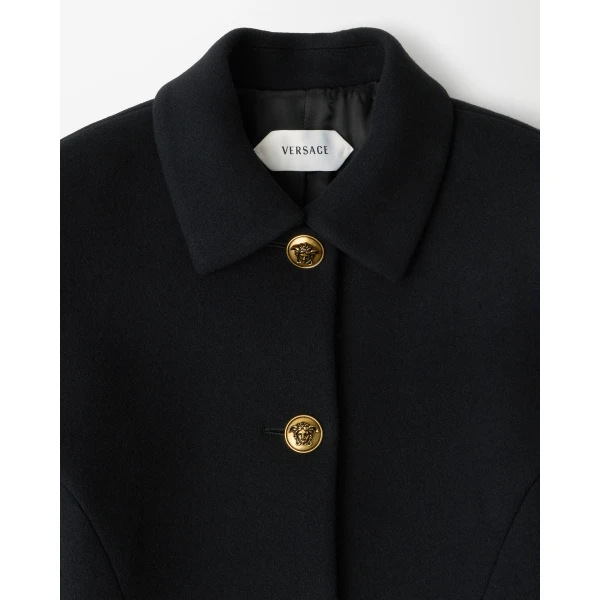 Versace Wool Coat in Black, Ref. 1026566, view 2 | Wool Coat