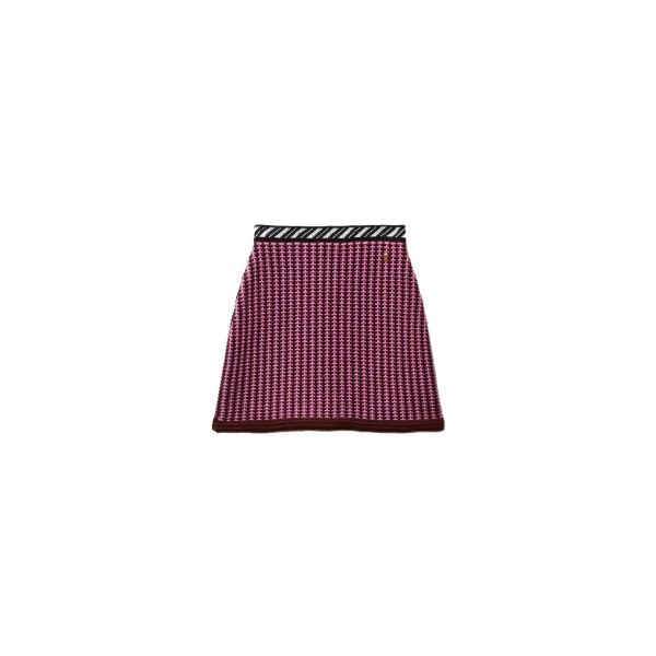 Versace Wool Crochet-Stitch Knit Mini Skirt in Pink | Mini Skirts | Coveti