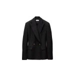 Versace Wool Grain De Poudre Blazer in Black | Blazers | Coveti