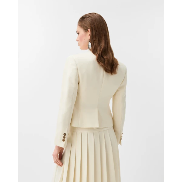 Versace Wool Jacket in White, view 3 | Jackets