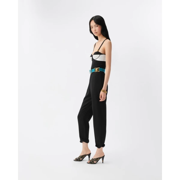 Versace Wool Jumpsuit in Black, view 4 | Jumpsuit