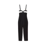 Versace Wool Jumpsuit in Black | Jumpsuit | Coveti