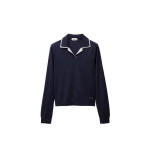 Versace Wool Knit Polo Sweater in Blue | Sweaters | Coveti