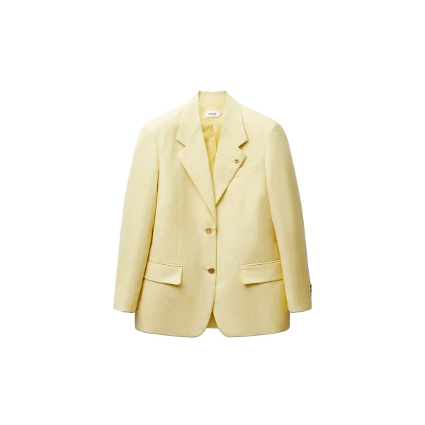 Versace Wool-Linen Blazer in Yellow | Blazers | Coveti