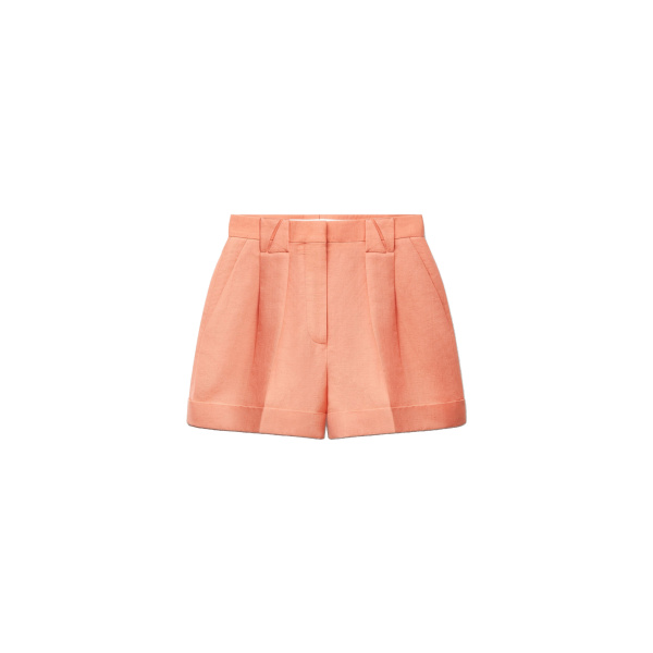 Wool-Linen Shorts in Pink