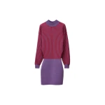 Versace Wool Micro Cable-Knit Mini Dress in Purple | Mini Dresses | Coveti