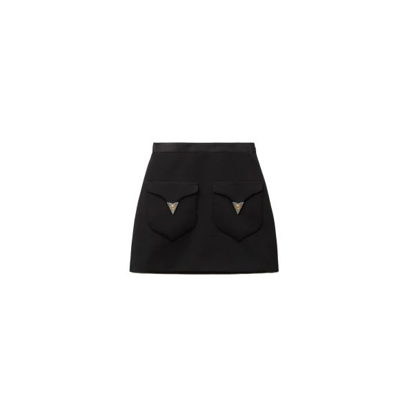 Versace Wool Mini Skirt in Black | Mini Skirts | Coveti
